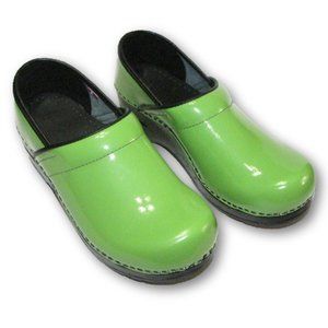 Sanita Nursing Slide on Clog Shiny Green